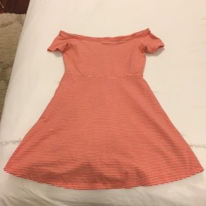 Adorable off the shoulder striped dress